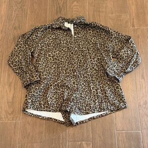 Leopard Print Button-Up romper